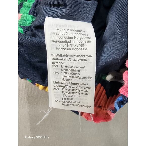 J. Crew Womans 2 Linen Blend Mini Pull-on Skirt Pull On Floral Hawaiian Coastal - Picture 8 of 8